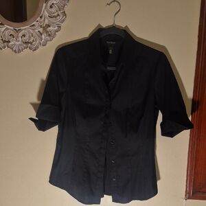 White House Black Market Elegant Black Blouse
